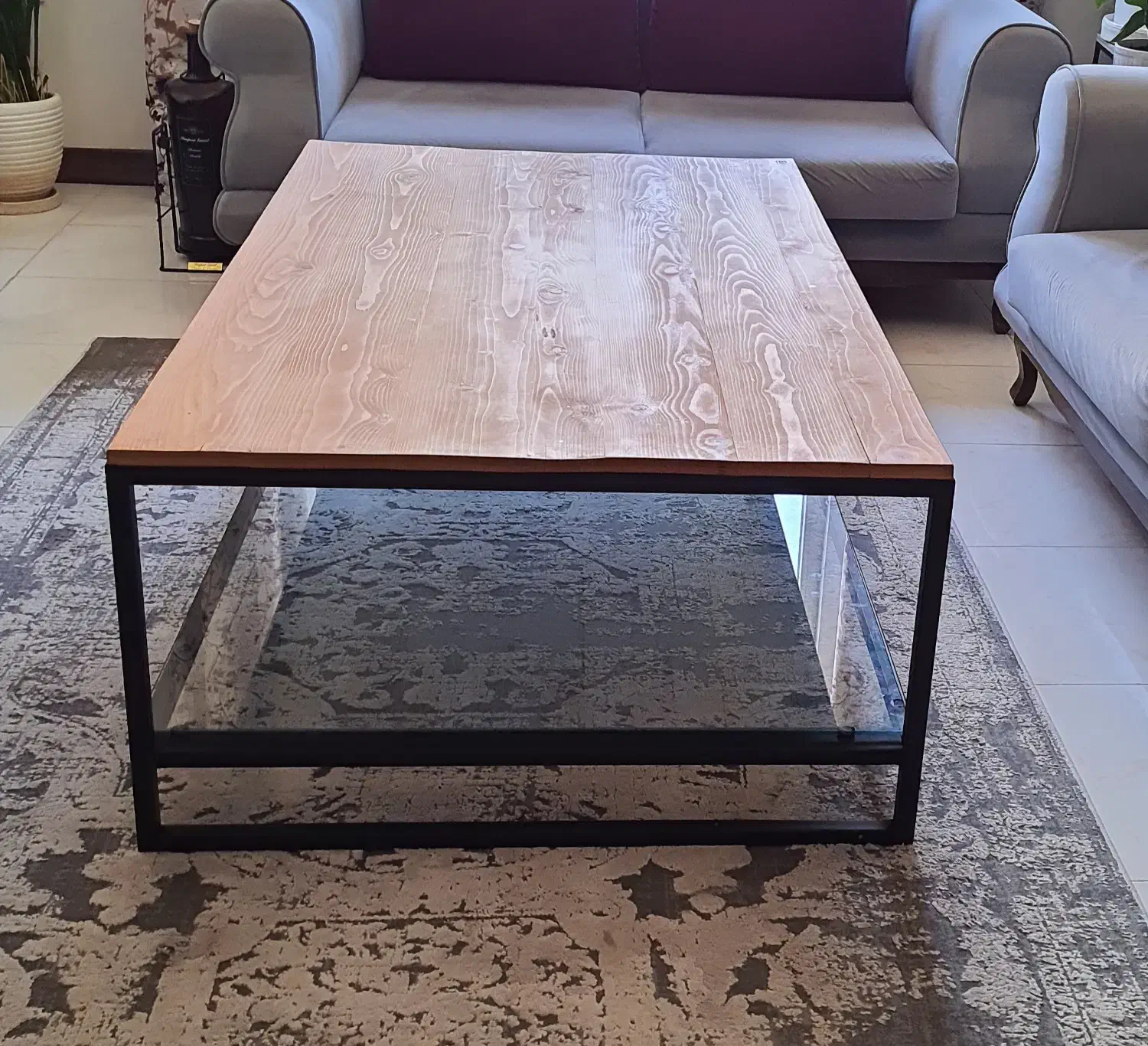 میز جلو مبلی چوب و فلز|مبلمان خانگی و میز عسلی|پردیس, فاز ۱۱|دیوار