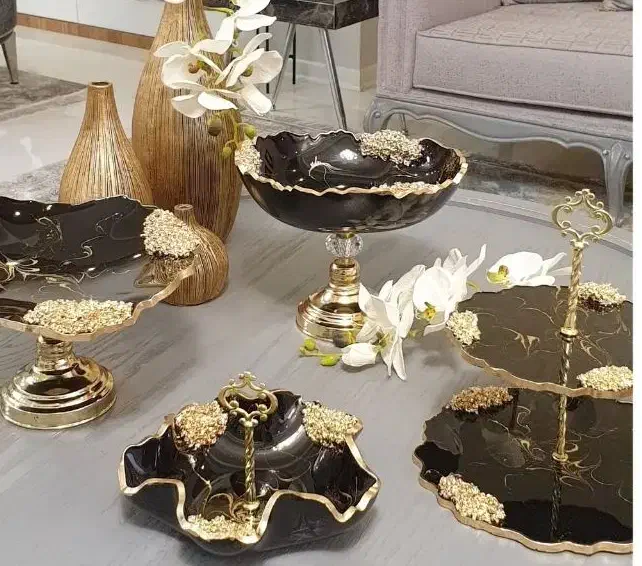 ظروف رزینی با طرح رنگ دلخواه|ظروف سرو و پذیرایی|یاسوج, |دیوار