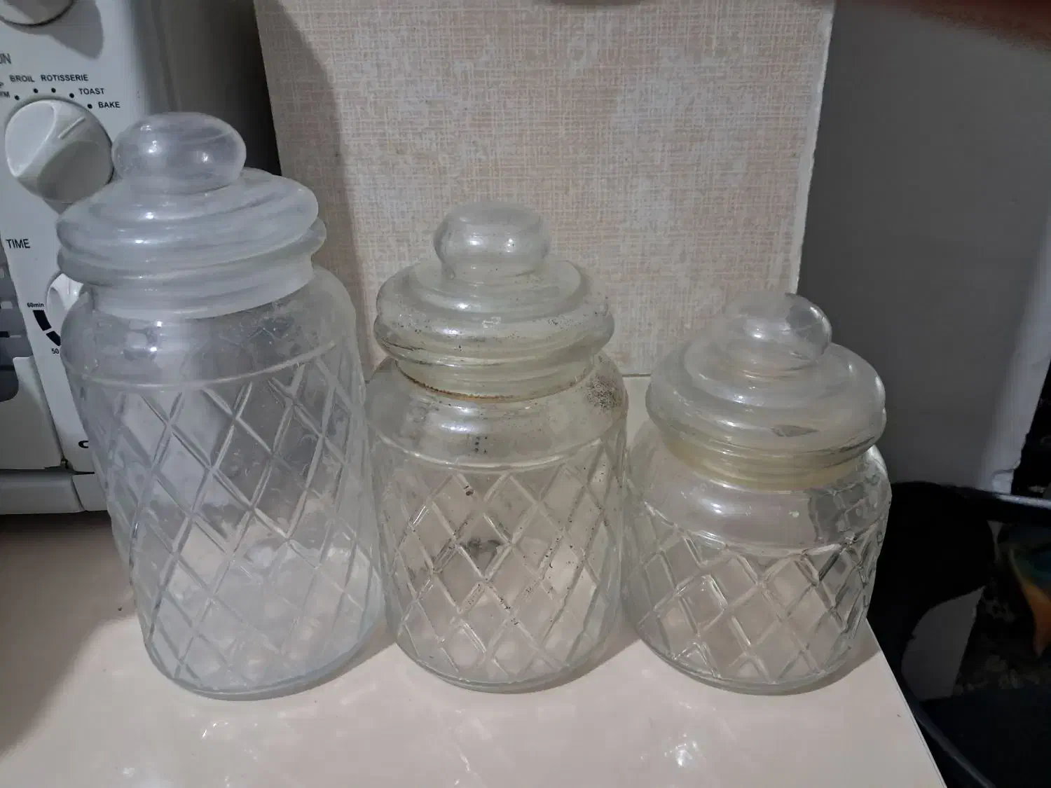 جای حبوبات شیشه ای|ظروف نگهدارنده، پلاستیکی، یکبارمصرف|بومهن, |دیوار