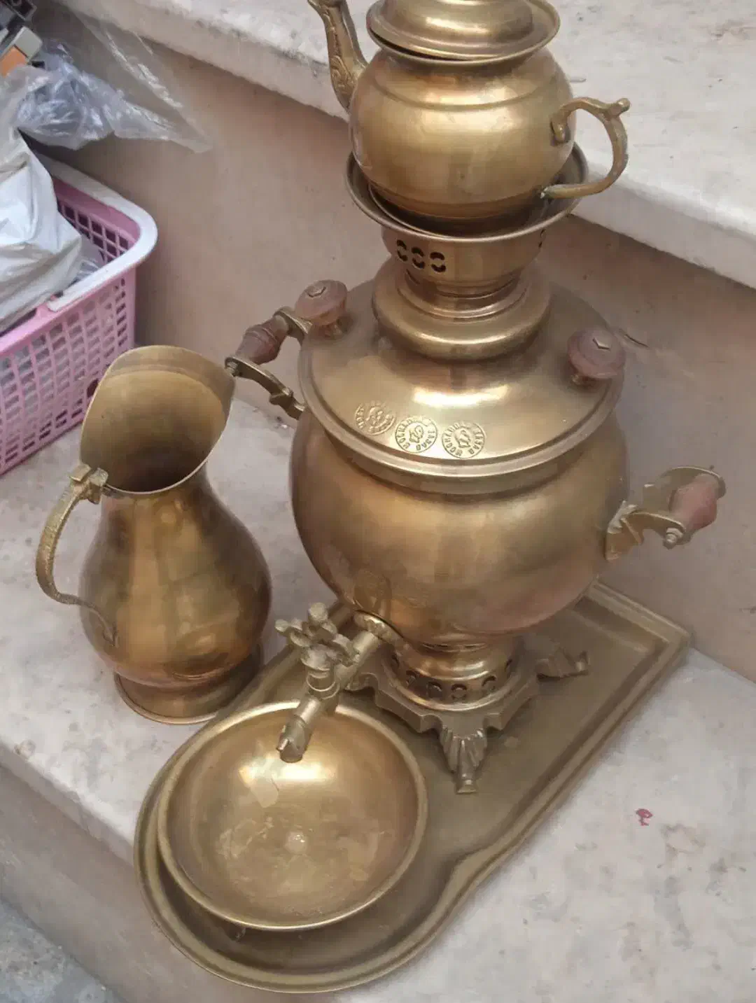 سماور زغالی برنج قدیمی|کلکسیون اشیاء عتیقه|تهران, افسریه شمالی|دیوار