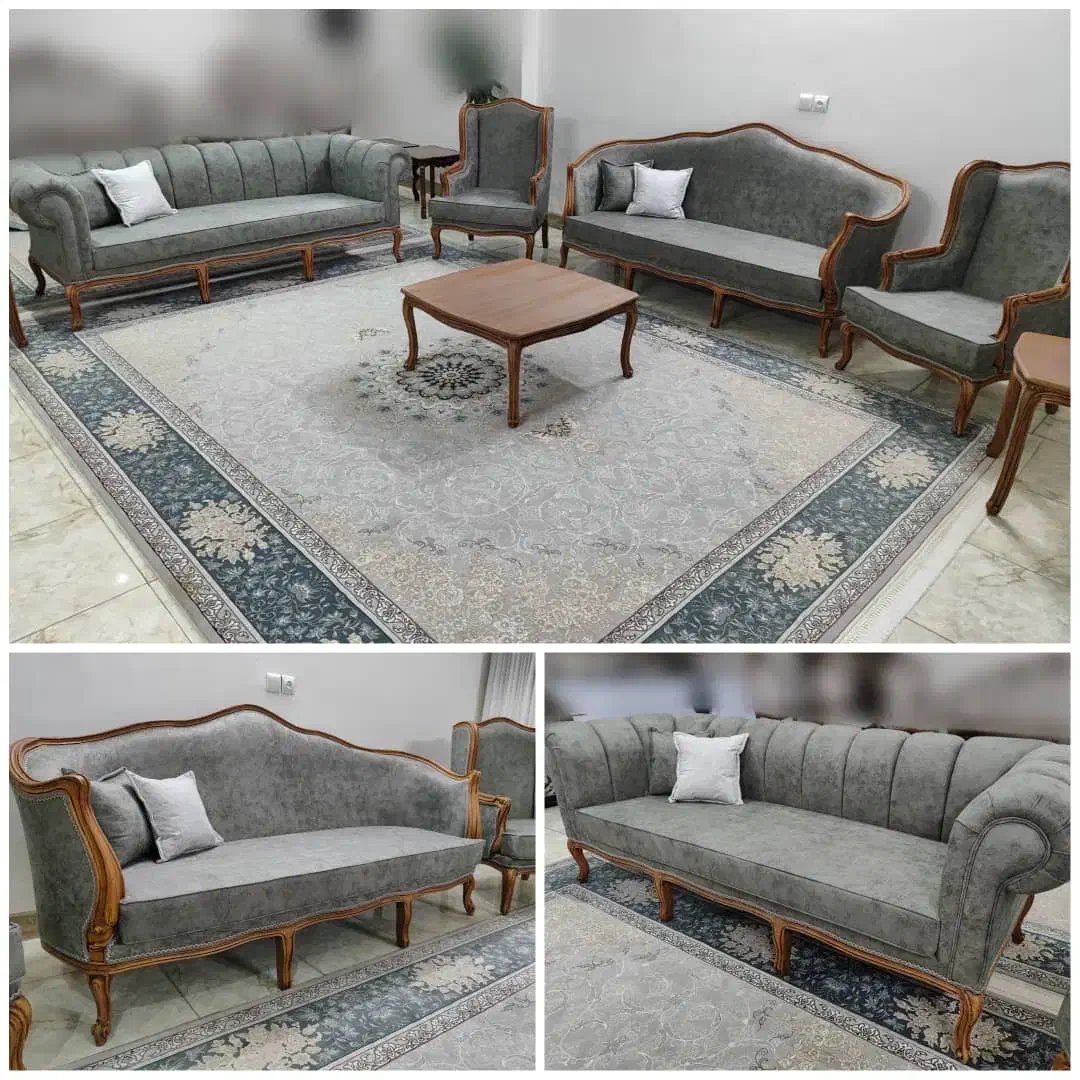 سه سرویس مبل (بعلت تغییرشغل قیمت تولیدی|مبلمان خانگی و میز عسلی|ابریشم, |دیوار