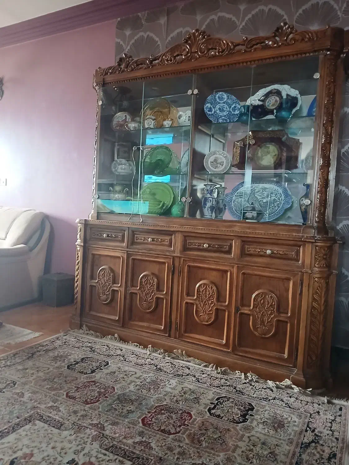 بوفه تمام چوب|بوفه، ویترین، کنسول|قائمشهر, |دیوار