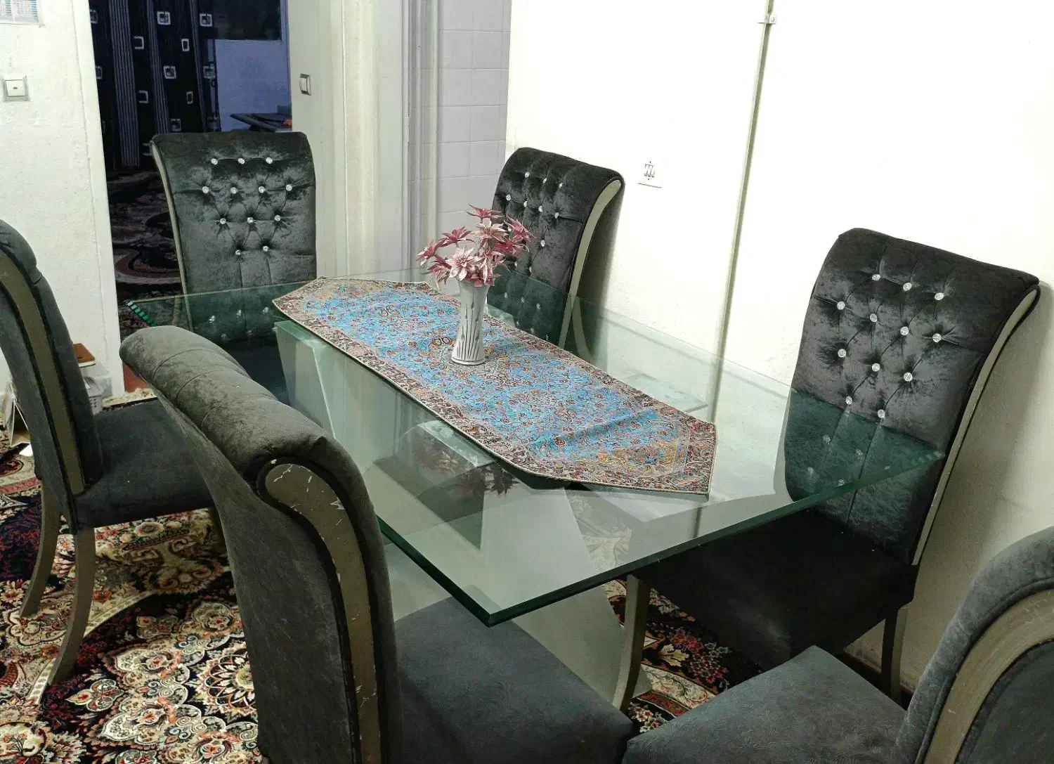 میز ناهار خوری ، ۶نفره شیشه ای|میز و صندلی غذاخوری|تهران, قصر فیروزه ۱|دیوار