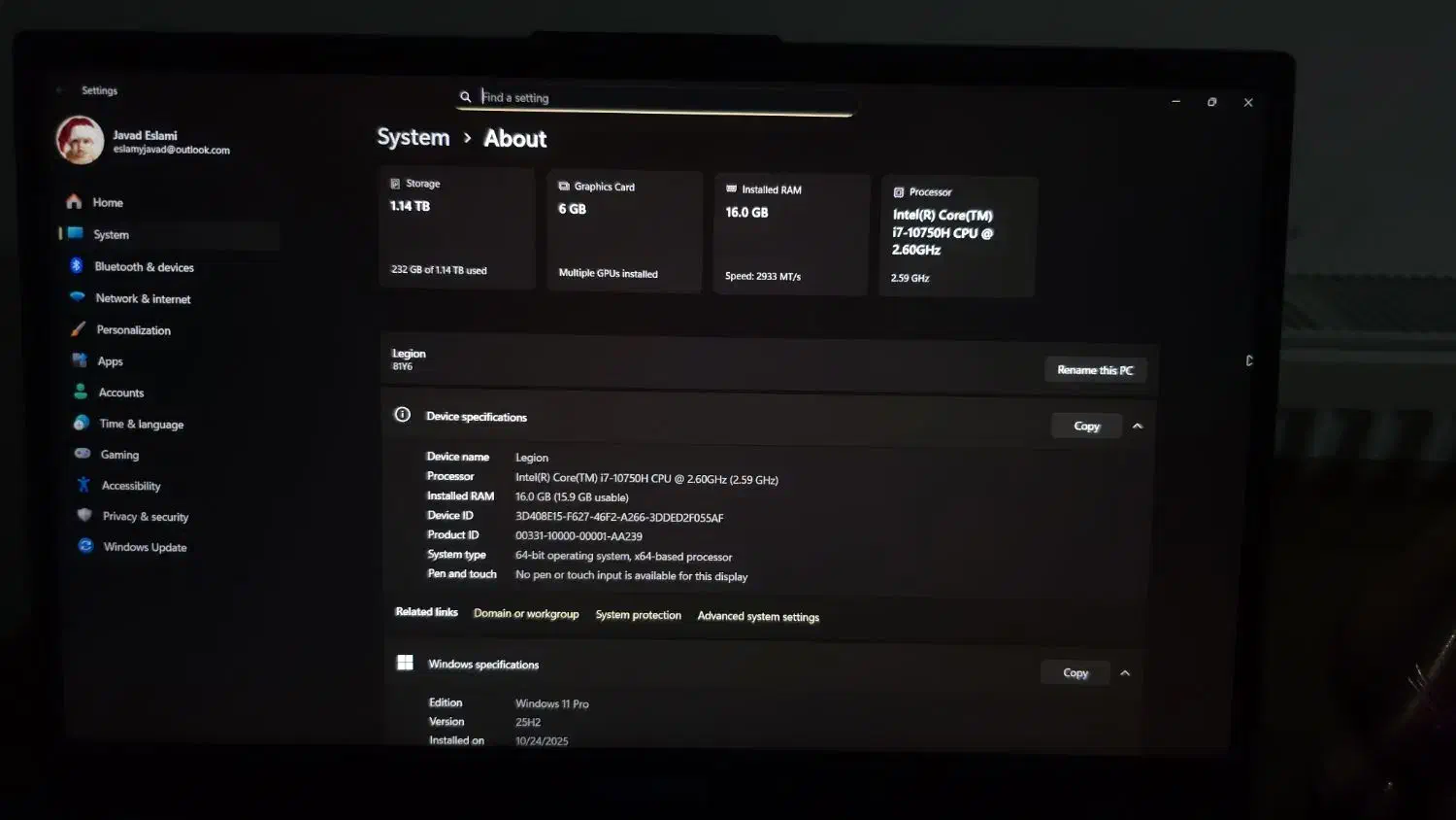 لپ‌تاپ Lenovo Legion 5|رایانه همراه|مشهد, نرگس (شهرک غرب)|دیوار