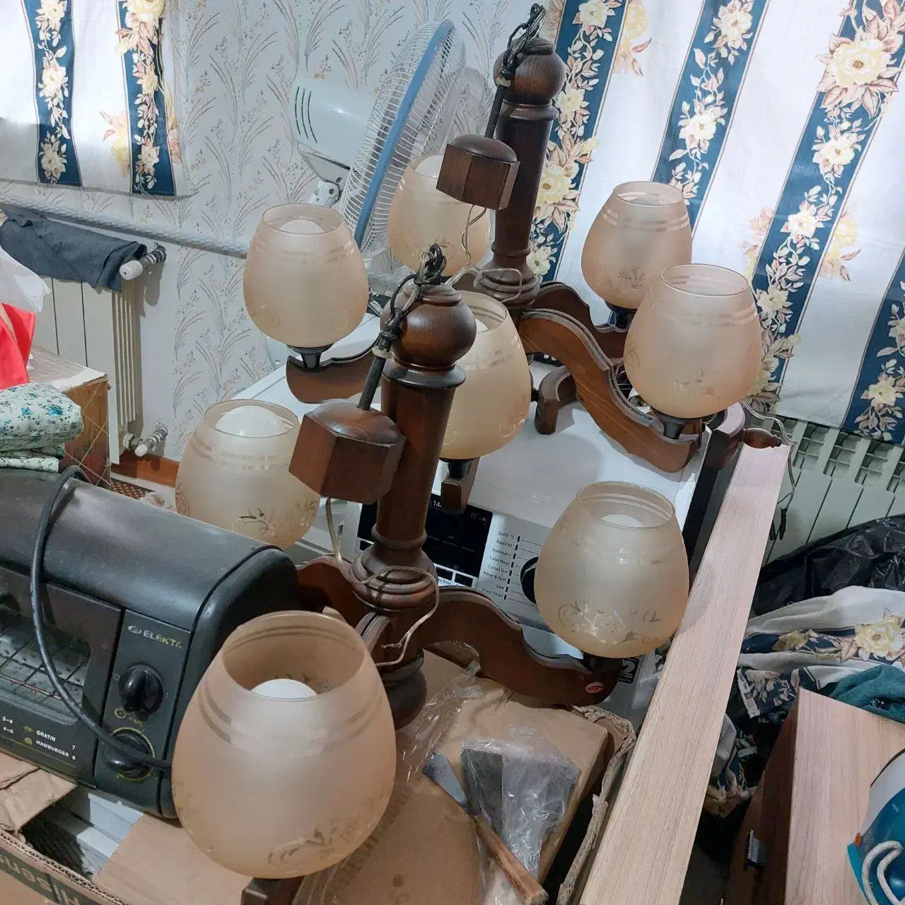 ۳ عدد لوستر چوبی زیبا|لوستر و چراغ آویز|رشت, کوی مهر|دیوار