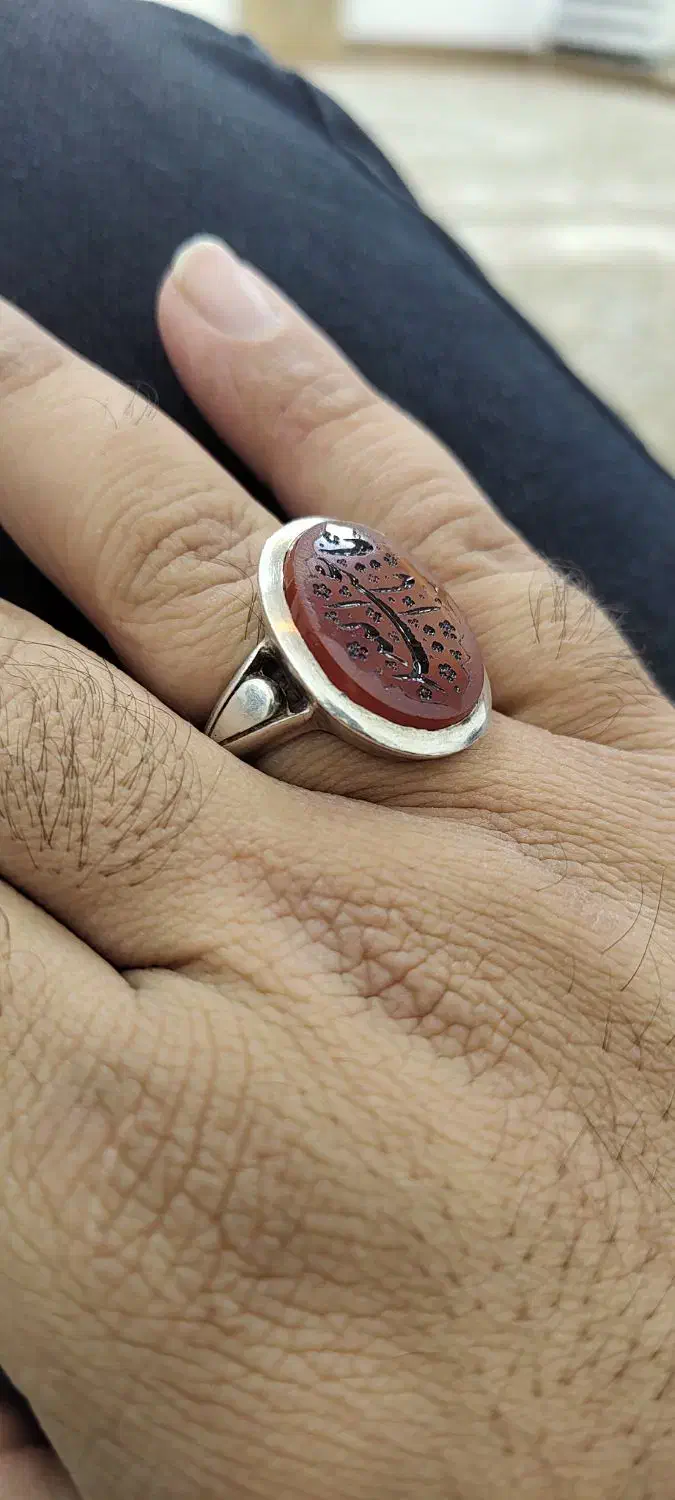 انگشتر عقیق خطی تک|جواهرات|کوهدشت, |دیوار