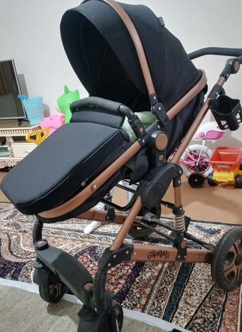 گالسکه اسپرینگ مدل اسپیدا مشکی رزگلد|کالسکه و لوازم جانبی|صدرا-فارس, فاز ۱|دیوار