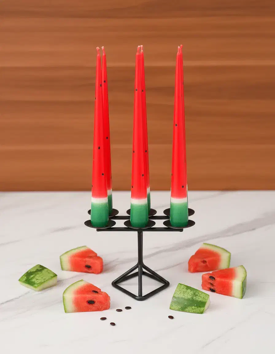 شمع قلمی هندوانه، قرمز و سبز|صنایع دستی و سایر لوازم تزئینی|سیرجان, |دیوار