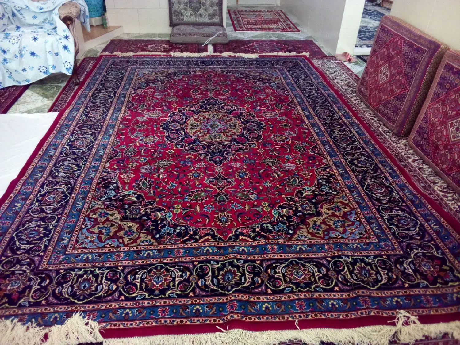 فرش دستبافت کاشمر ۹ متری نو|فرش|زنجان, |دیوار
