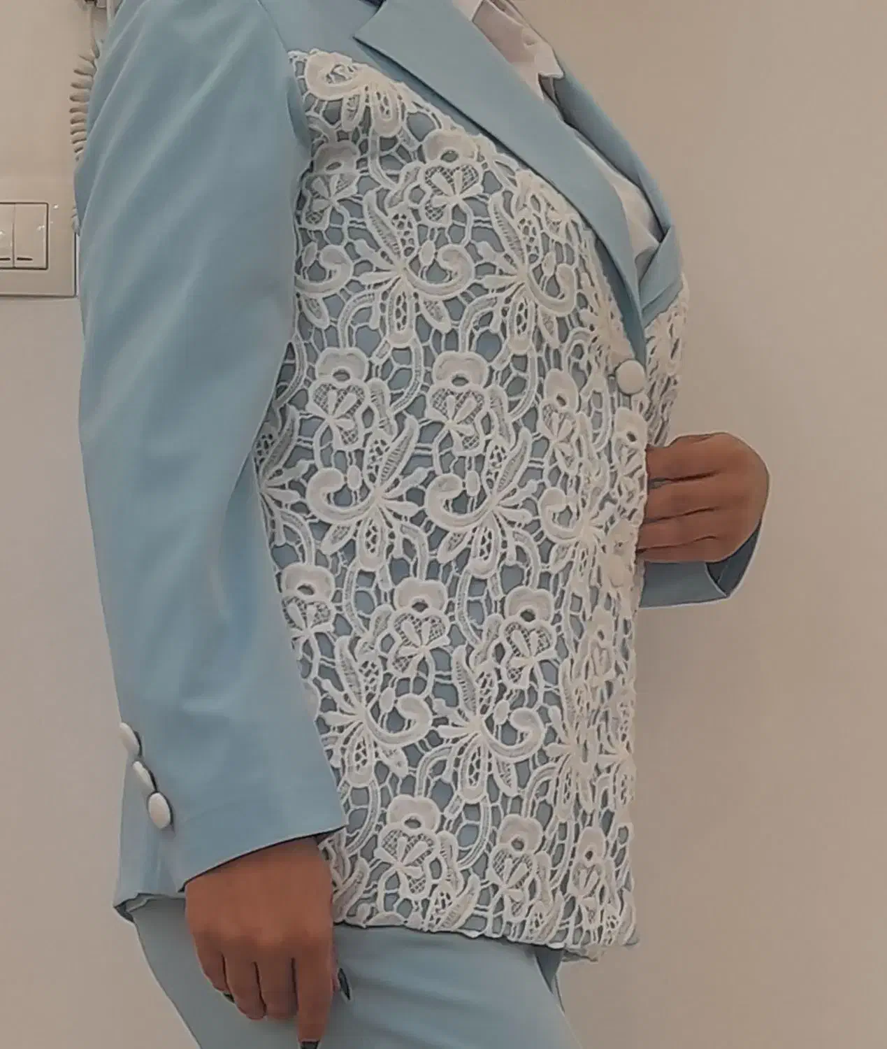 یک عدد مانتو شلوار مجلسی نو رنگ ابی سایز ۴۰|لباس|ملایر, |دیوار