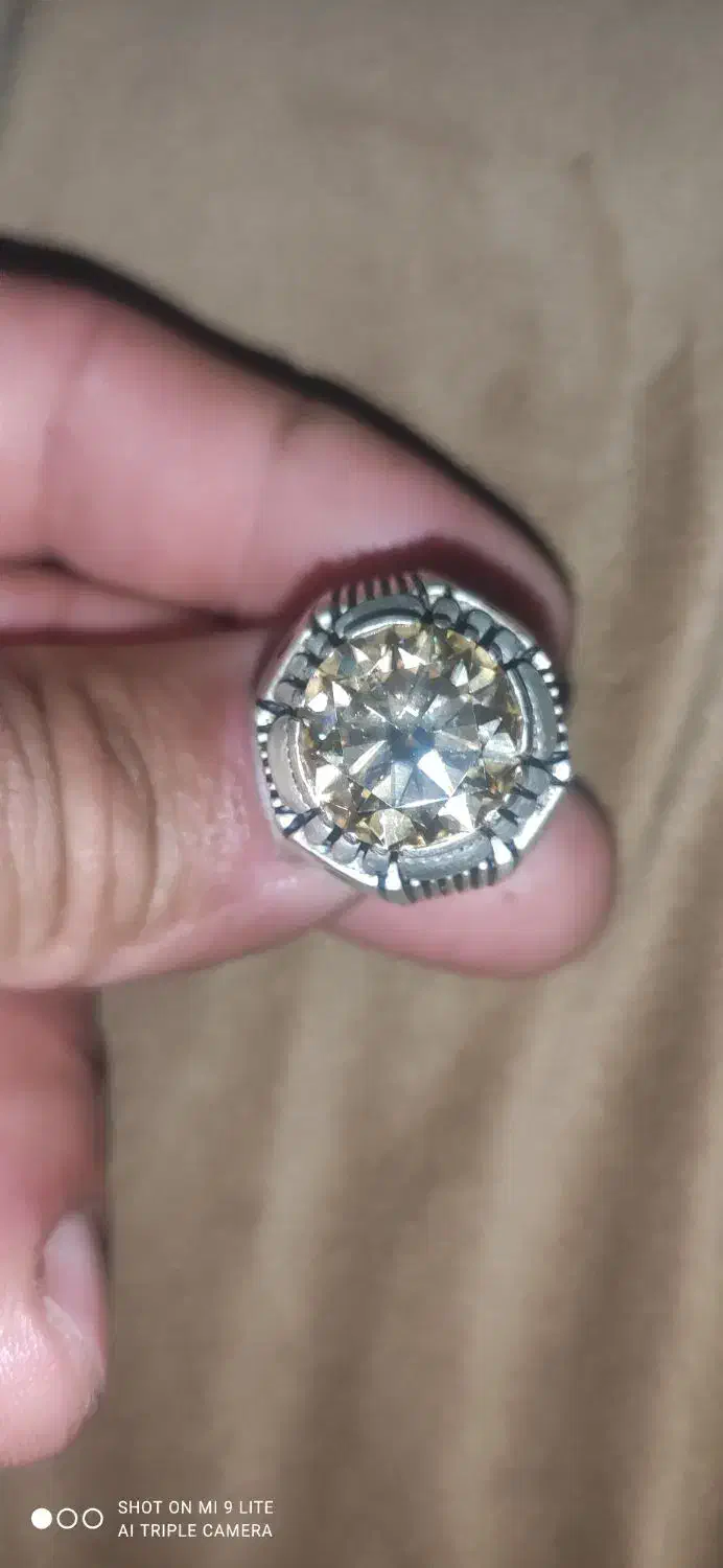 انگشتر موزونایت نقره 925|جواهرات|مهاباد (آذربایجان غربی), |دیوار