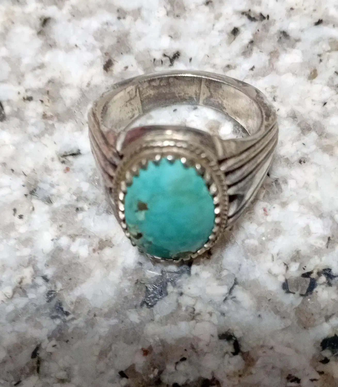 انگشتر نقره 925 فیروزه اصل نیشابور رکاب دو قاب|جواهرات|شیراز, لب آب|دیوار