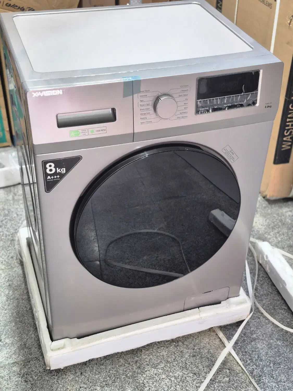 لباسشویی 8کیلویی ایکس ویژن TG82 اکبند نقره ای|ماشین لباسشویی و خشککن لباس|مشهد, توس (بلوار توس)|دیوار