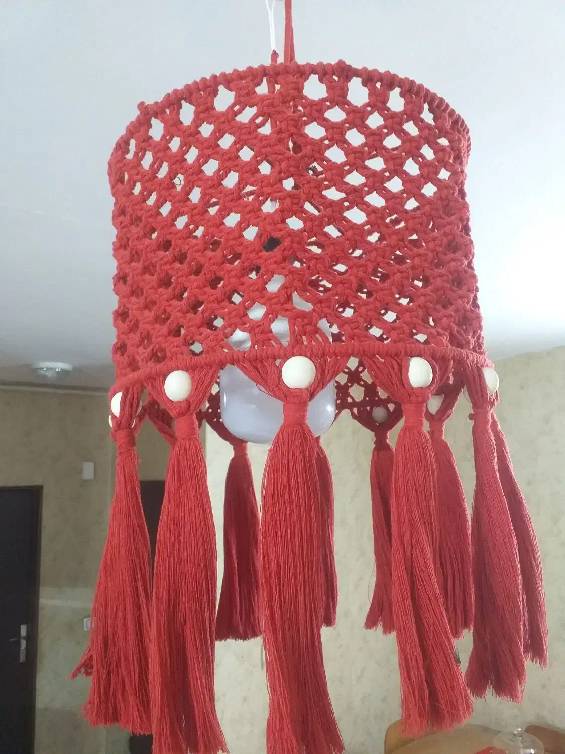 لوستر و رانر کار دست مکرومه|لوستر و چراغ آویز|شاندیز, |دیوار