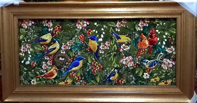 تابوفرش دستبافت/تابلو فرش باغ بلبل سایز بزرگ|تابلو فرش|تهران, استاد معین|دیوار