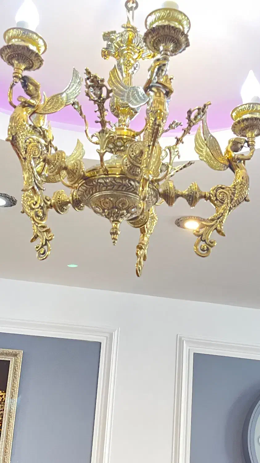 ۲ عدد لوستر برنز فرشته پنج شاخه|لوستر و چراغ آویز|هشتگرد, شهرک اداری|دیوار