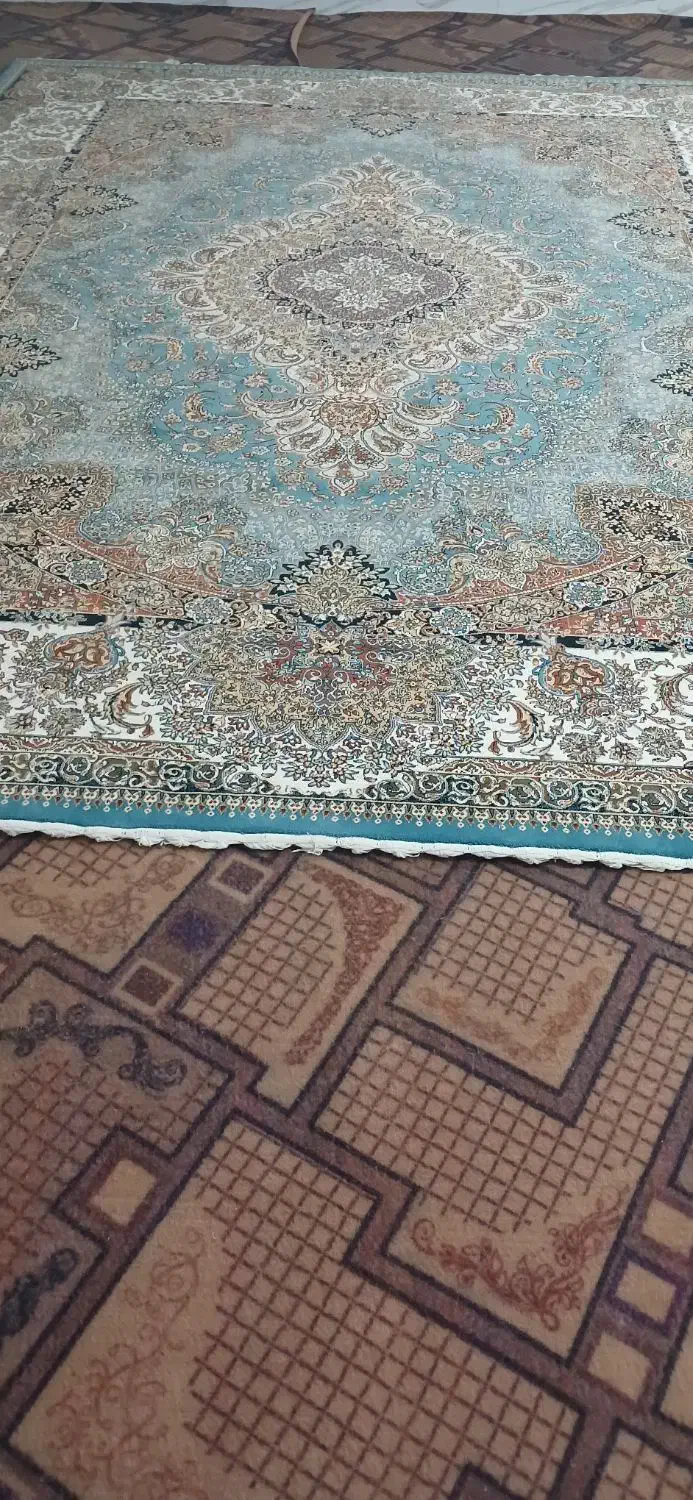 قالی فیروزه ای دوعدد|فرش|ملایر, |دیوار