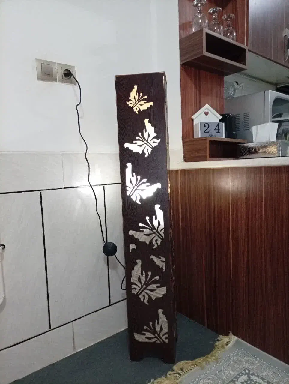 آباژور پروانه|چراغ خواب و آباژور|نجف‌آباد, پادگان|دیوار