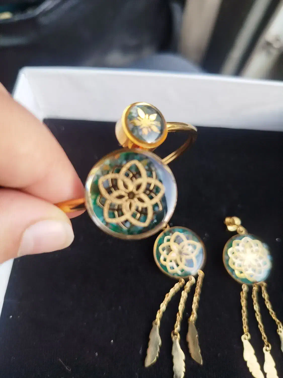 ست گوشواره انگشتر و دسبند دریم کچر|جواهرات|نجفآباد, قلعه سفید|دیوار