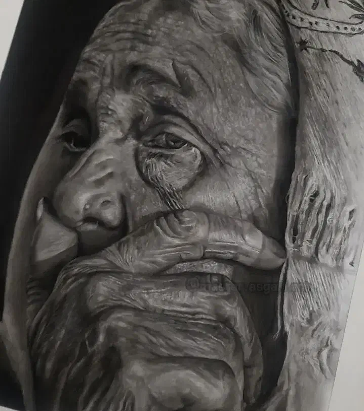 آموزش و سفارش نقاشی چهره سیاهقلم و رنگی|تابلو، نقاشی، عکس|اندیشه, اندیشه فاز ۴|دیوار