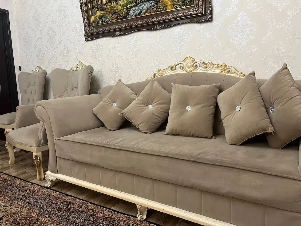 مبلمان هفت نفره +دو میزبان و ناهار خوری هشت نفره|مبلمان خانگی و میز عسلی|میاندوآب, |دیوار