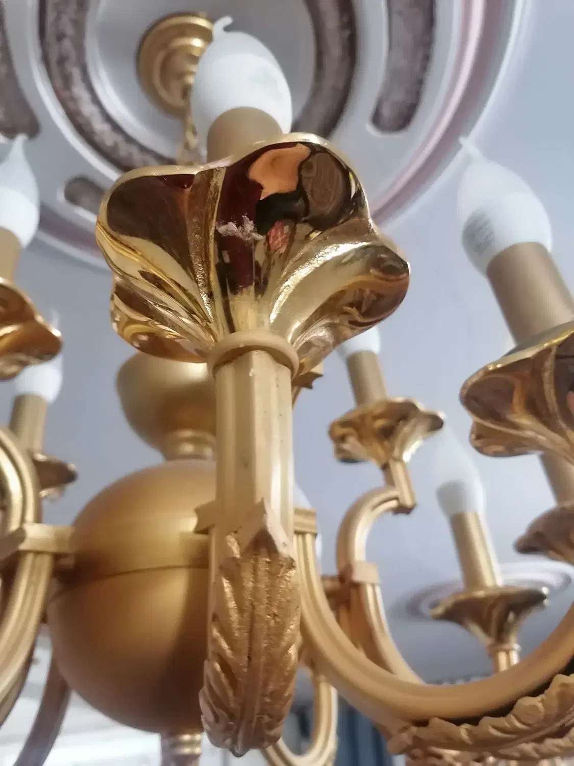 لوستر برنجی آب طلا|لوستر و چراغ آویز|قرچک, مهدیه|دیوار