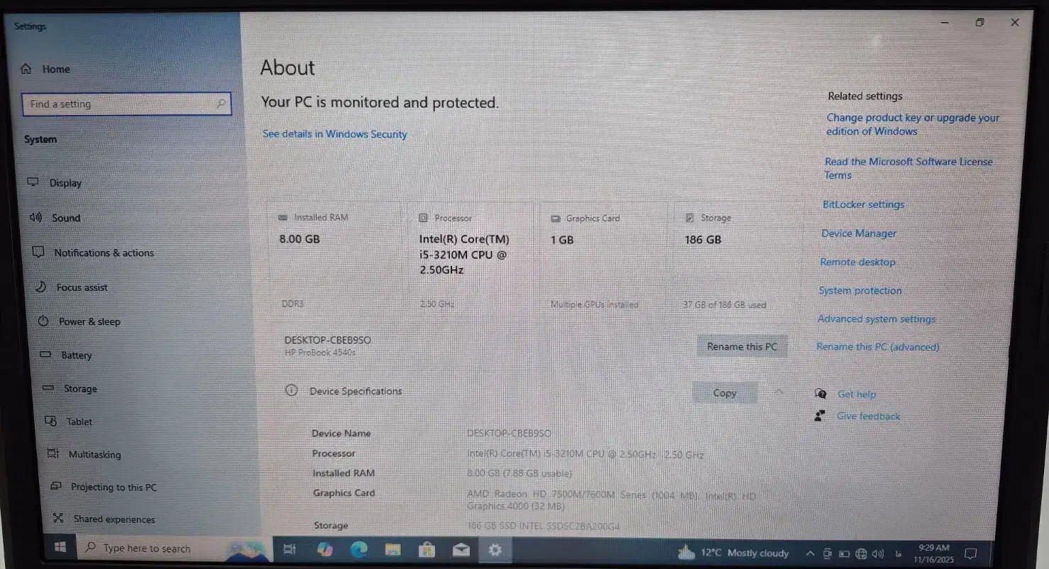لپ تاپ Hp CPU i5|رایانه همراه|نورآباد, |دیوار