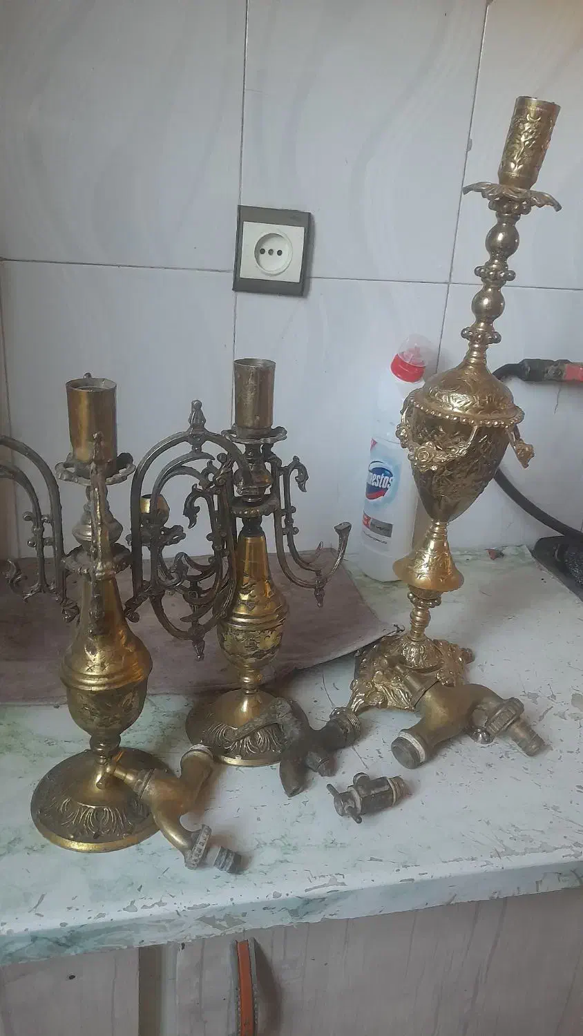 وسایل‌قدمی‌برنجی|صنایع دستی و سایر لوازم تزئینی|نیشابور, ده حلاج|دیوار