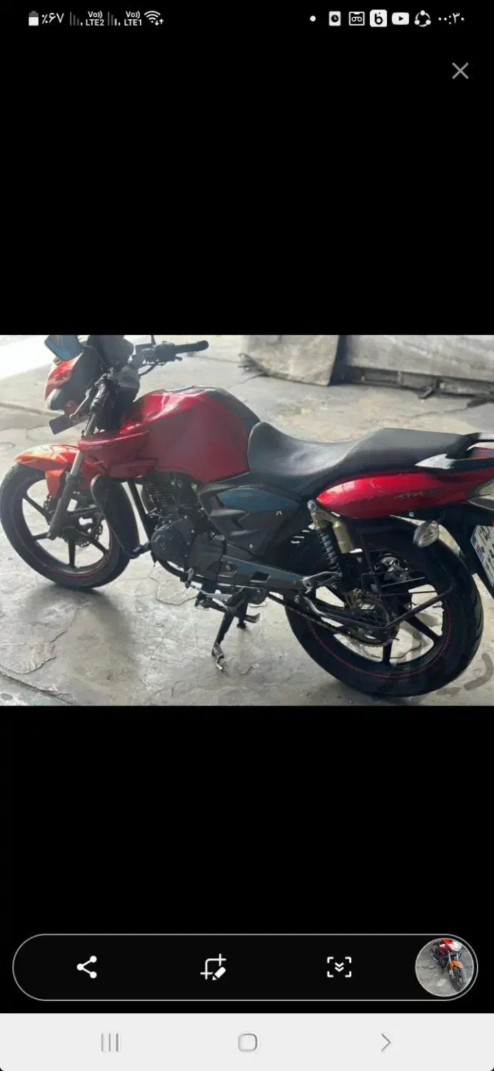 آپاچی ۱۶۰ قرمز فروشی مدل ۹۰ سالم موتور تازه تعمیر|موتورسیکلت|تهران, شکوفه (عبدل آباد)|دیوار