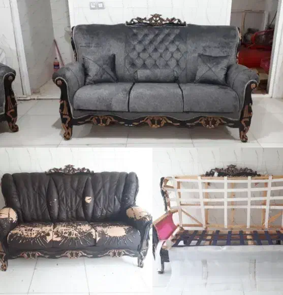 غذاخوری کم جا استیل برنزی بادوام نصف قیمت|میز و صندلی غذاخوری|خوی, |دیوار