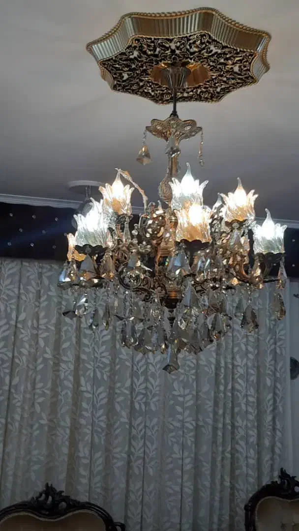 فروش لوستر ۶ شاخه برنجی|لوستر و چراغ آویز|دزفول, |دیوار
