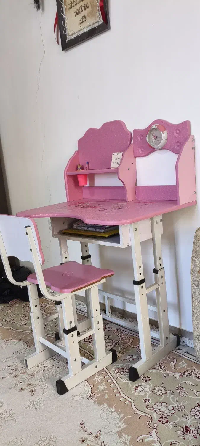 ست میز و صندلی تحریر کودک چوبی پایه فلزی|اسباب و اثاث بچه|بوکان, |دیوار