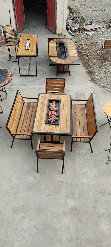 میز و صندلی آتش دان و سایبان چتری|میز و صندلی غذاخوری|خاوران, |دیوار