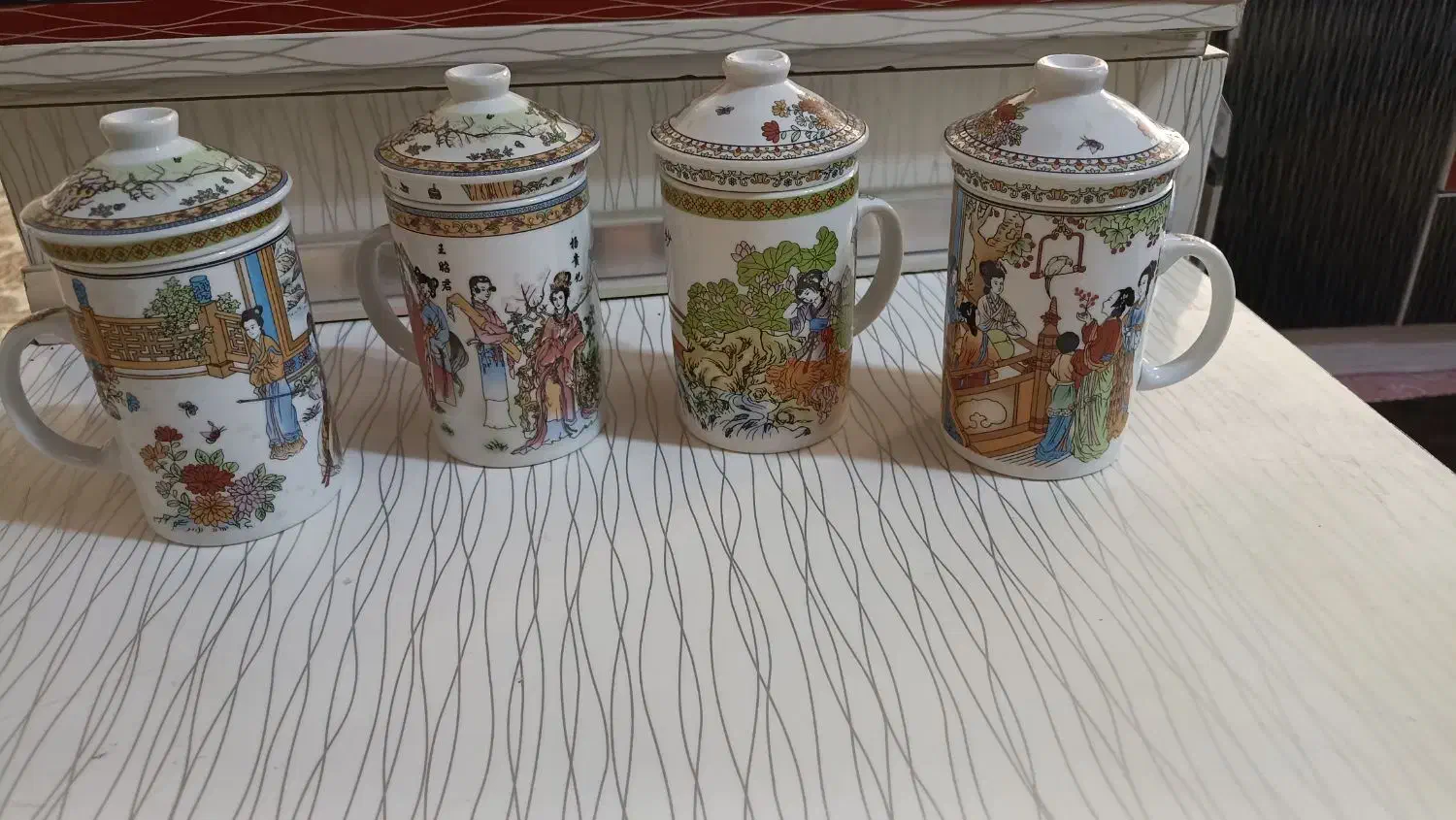 لیوان دمنوش چینی 4 عدد|قوری، کتری، قهوهساز دستی|قائن, |دیوار