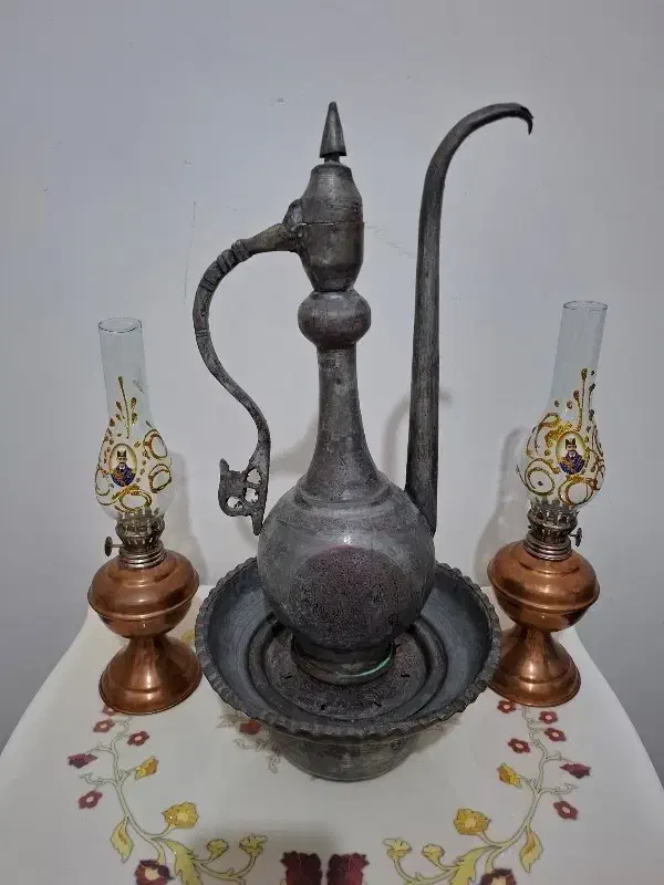 آفتابه لگن قدمتدار قلم دستی|کلکسیون اشیاء عتیقه|تهران, والفجر (افسریه)|دیوار