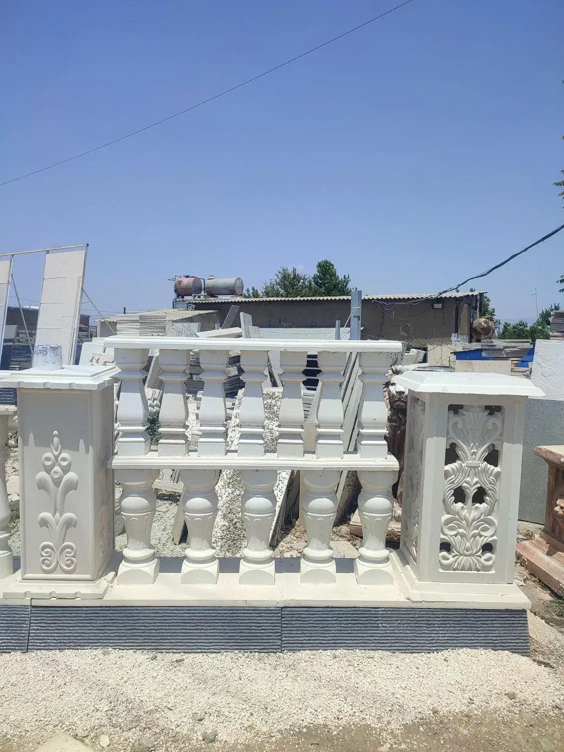 نرده سنگی صراحی ودور باغچه بالکن وایوان|مصالح و تجهیزات ساختمان|قزوین, |دیوار