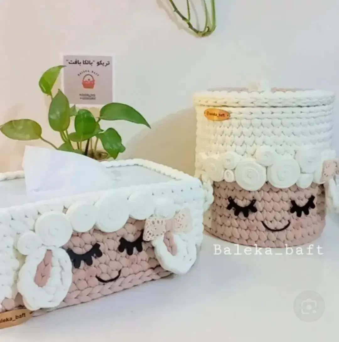 ست جا دستمال کاغذی وسطل|صنایع دستی و سایر لوازم تزئینی|نیر (یزد), |دیوار