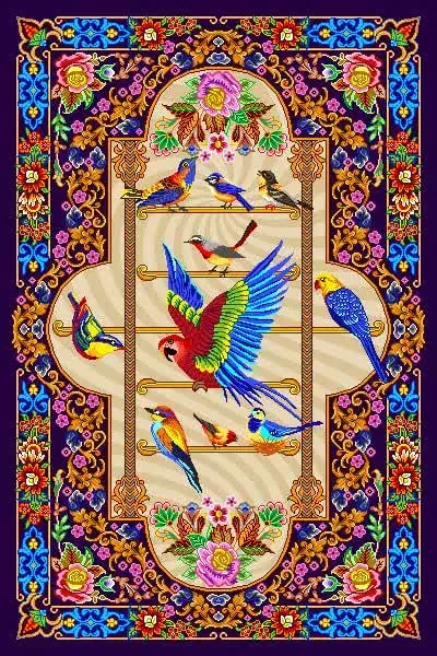 تابلو فرش ابریشم|تابلو فرش|قم, باغ شریفی|دیوار