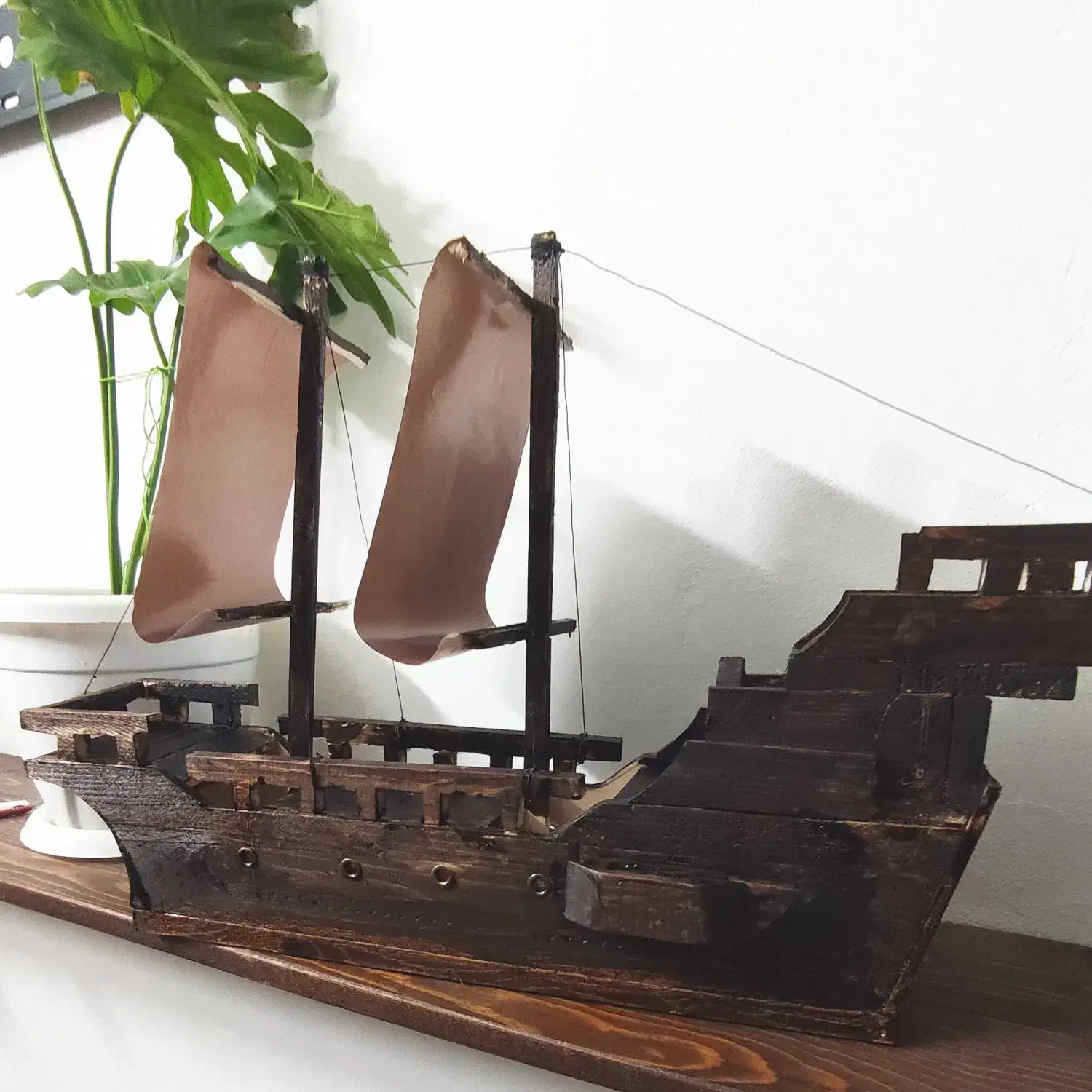 کشتی چوبی 50*35|مجسمه، تندیس، ماکت|آمل, |دیوار