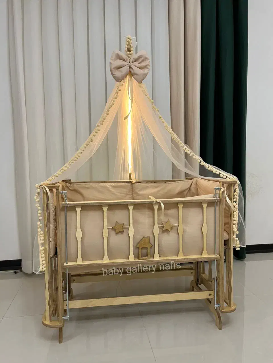 گهواره سنتی مدل رمانیک تخت کنار مادر مدل رمانیک|تخت و صندلی بچه|تبریز, |دیوار