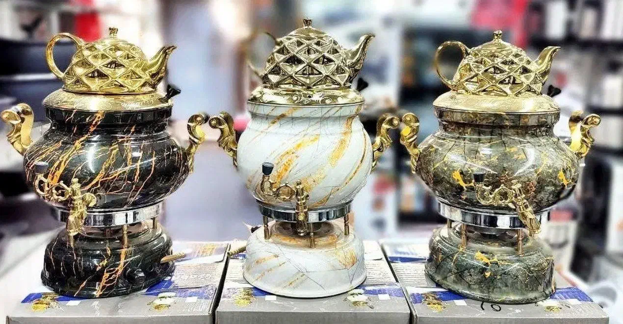 سماور برادران آنتیک ورق برنجی 3کاره کوره کتری قوری|سماور، چای‌ساز، قهوه‌ساز|یزد, |دیوار