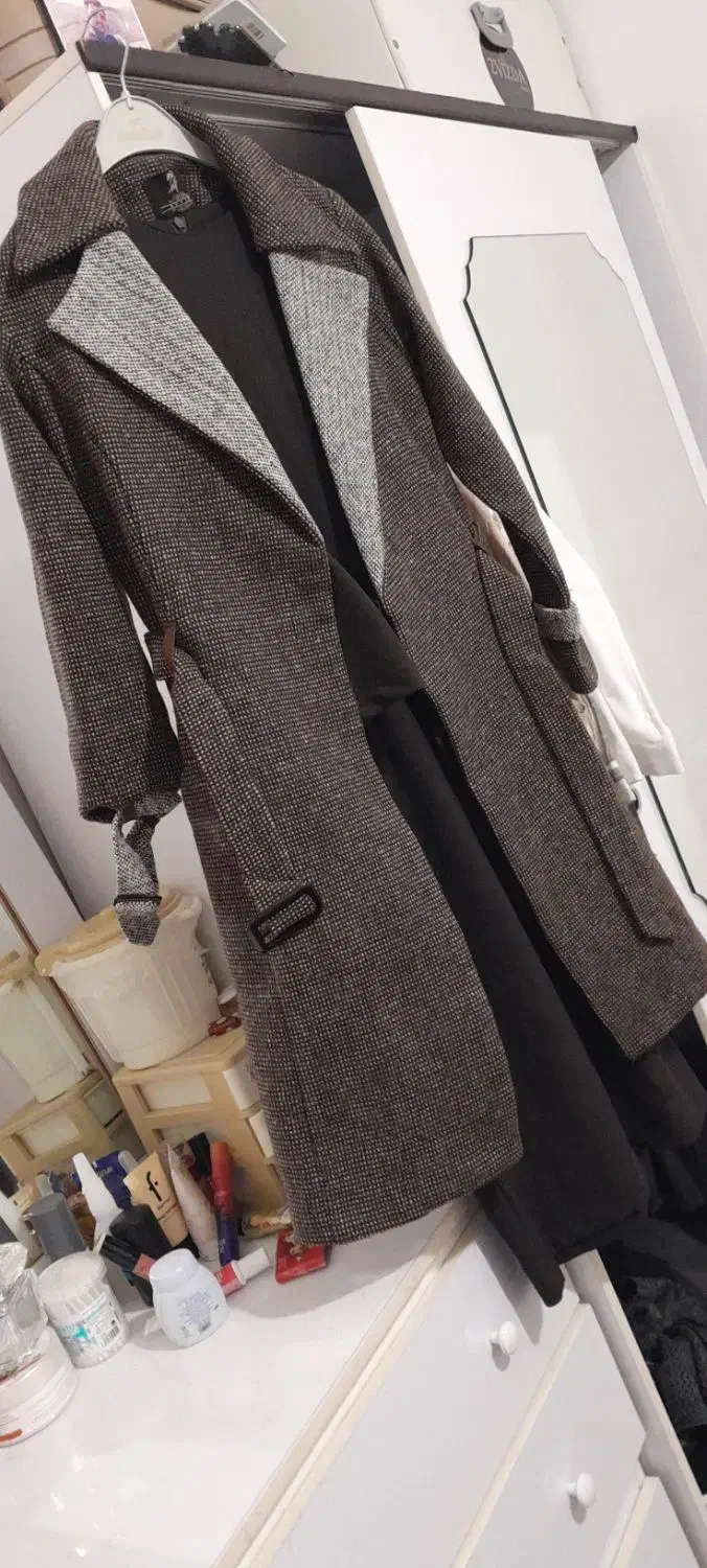 پالتو سارافون آستین بلند قهوه ای|لباس|سلماس, |دیوار