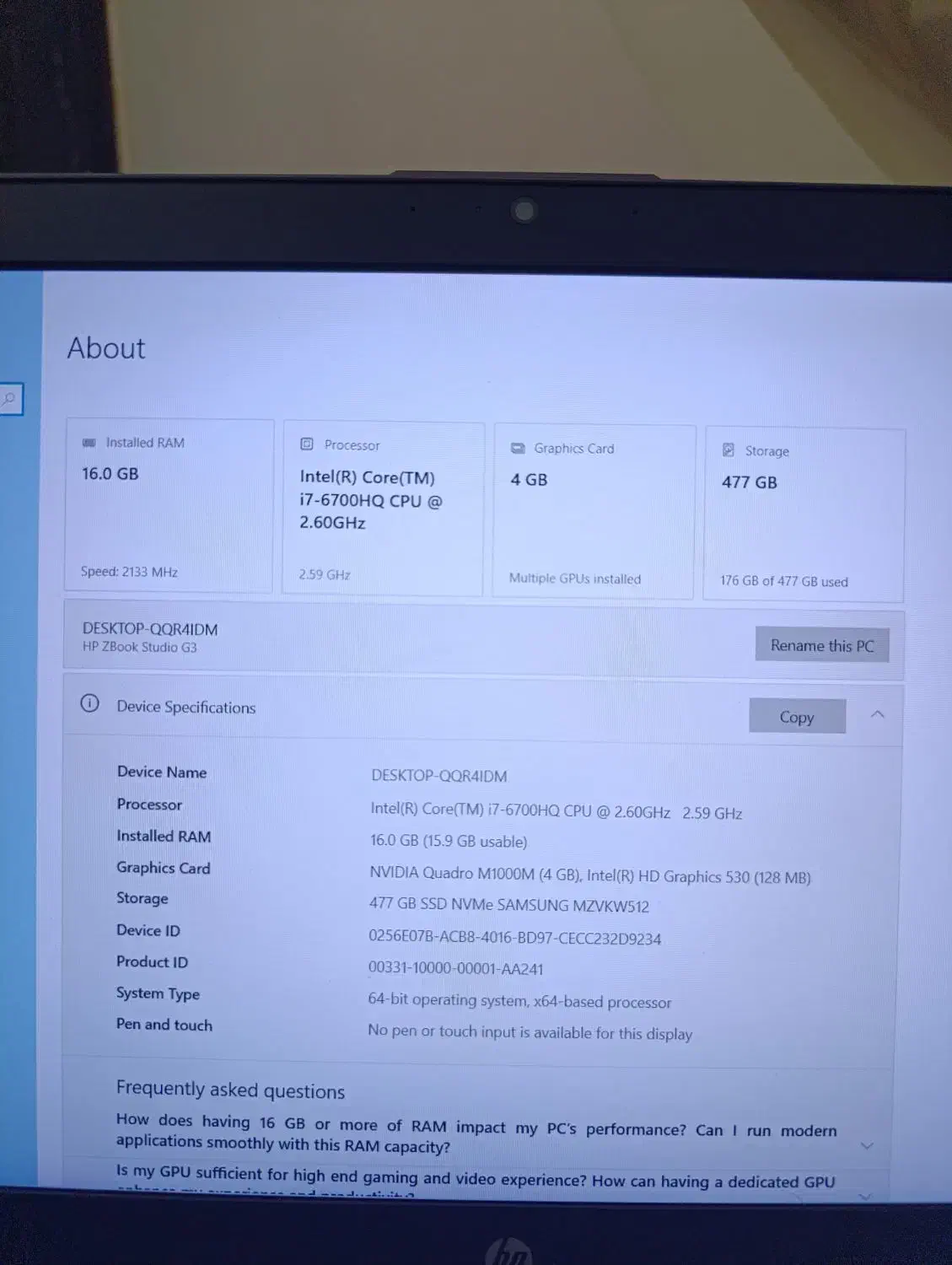 لب تاب Hp مدل ZBOOK G3 STUDIO|رایانه همراه|نورآباد ممسنی, |دیوار