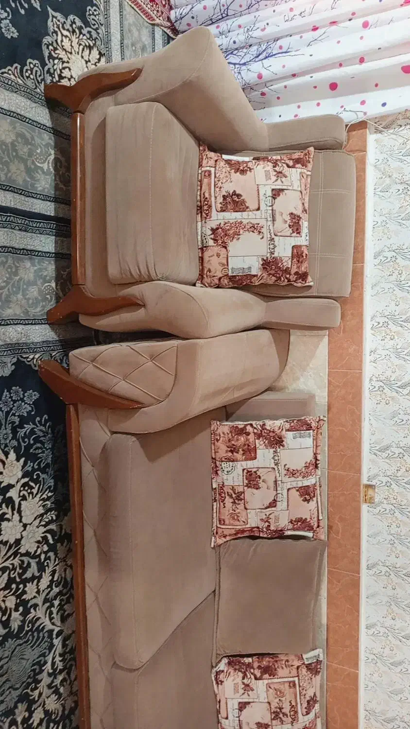 مبل هفت نفره قهوه ای|مبلمان خانگی و میز عسلی|کردکوی, |دیوار