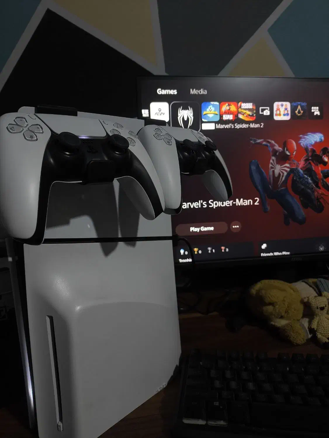 کنسول ps5 slim دو دسته همراه هدستpule 3d|کنسول، بازی ویدئویی و آنلاین|پاکدشت, شهرک امام رضا|دیوار