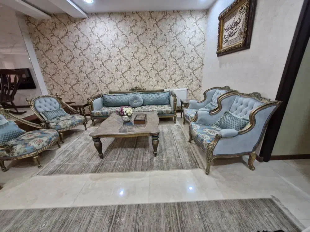 مبلمان استیل چوب راش 7 نفره پارچه‌ای|مبلمان خانگی و میز عسلی|شیراز, شهرک بهشتی|دیوار