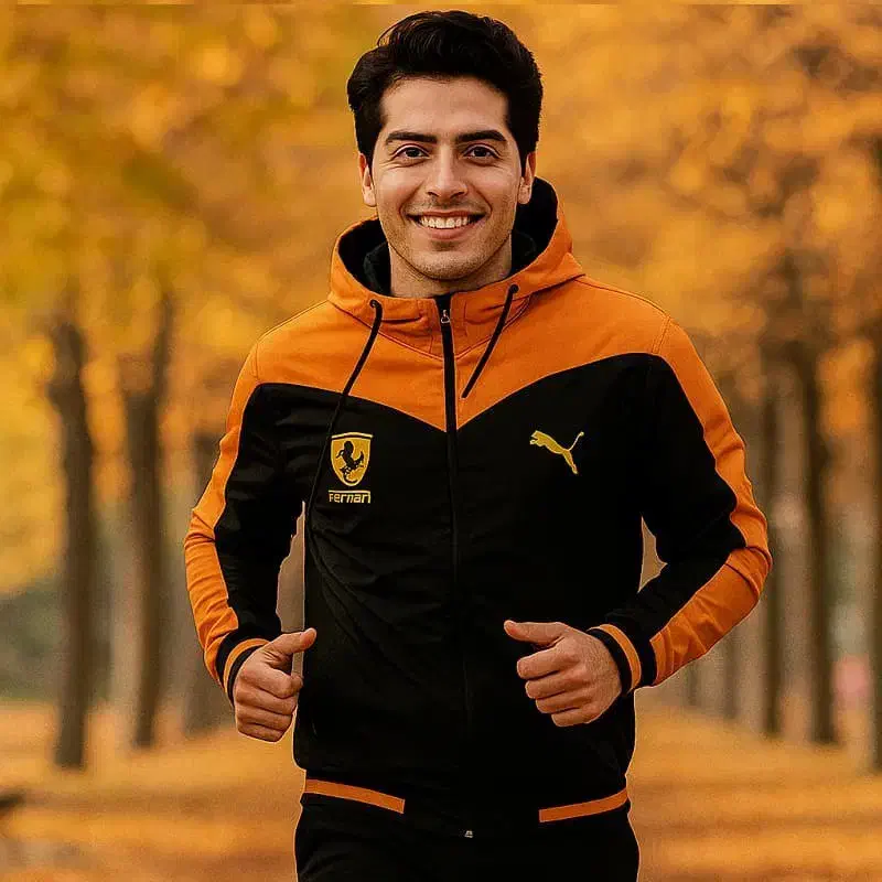 کاپشن مشکی زرد مردانه مدل Ferrari|لباس|بم, |دیوار