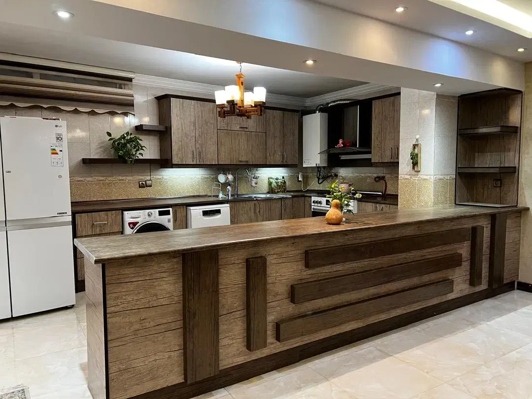 کابینت ام دی اف به همراه هود|کتابخانه، شلف، قفسههای دیواری|اصفهان, فرهنگیان|دیوار