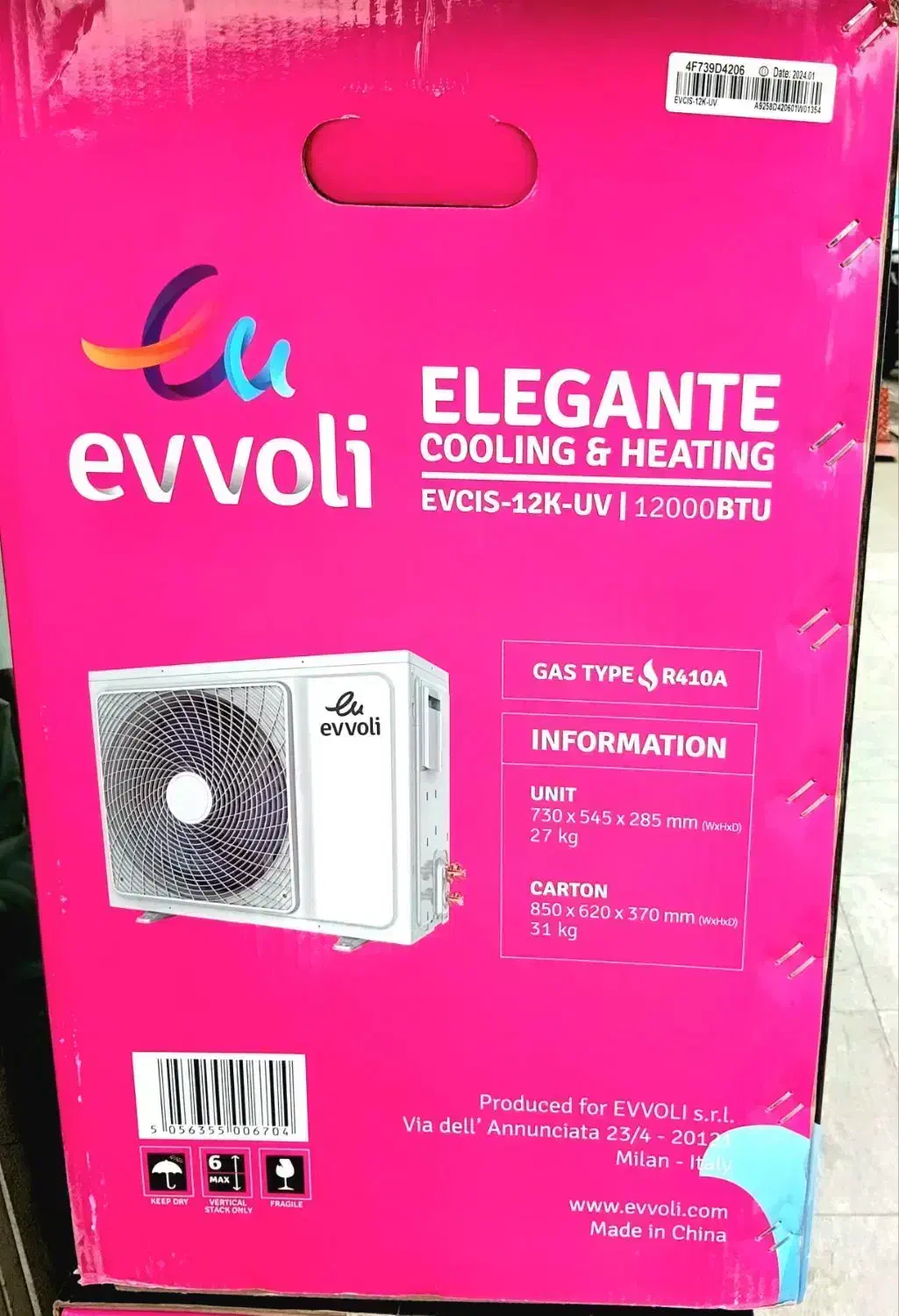 کولر گازی ۱۲۰۰۰ ایوولی الگانت|کولر گازی و فن‌کوئل|تهران, امین حضور|دیوار