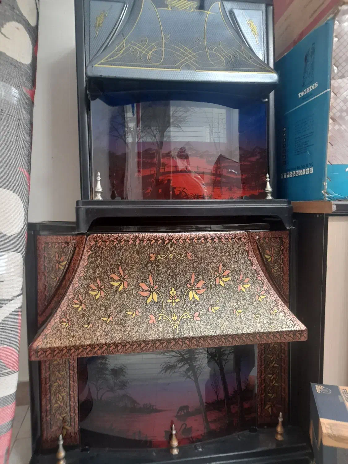 بخاری طرح شومینه|بخاری، هیتر، شومینه|باقرشهر, |دیوار